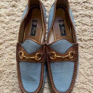 NWOT Mens Gucci Denim Horsebit Loafers Size 11